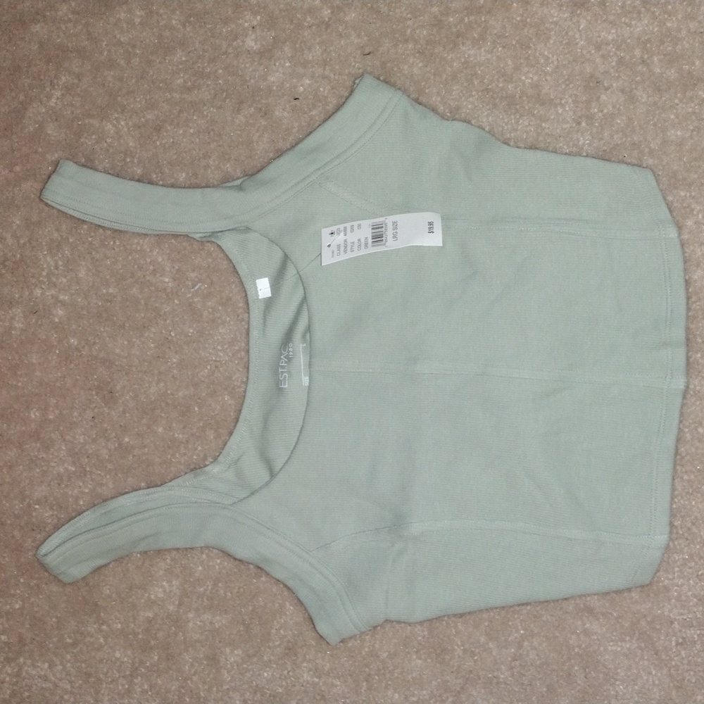 PacSun EST. PAC 1980 Island Seamed Tank Top Size L Green